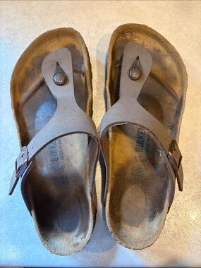 Birkenstock Brown Leather Thong Sandals